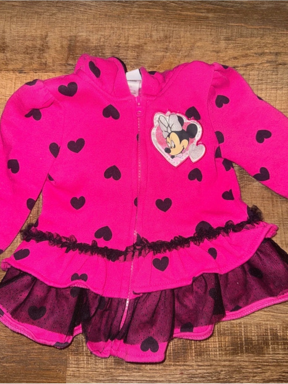 Hot Pink Minnie Heart Hoodie Dress
